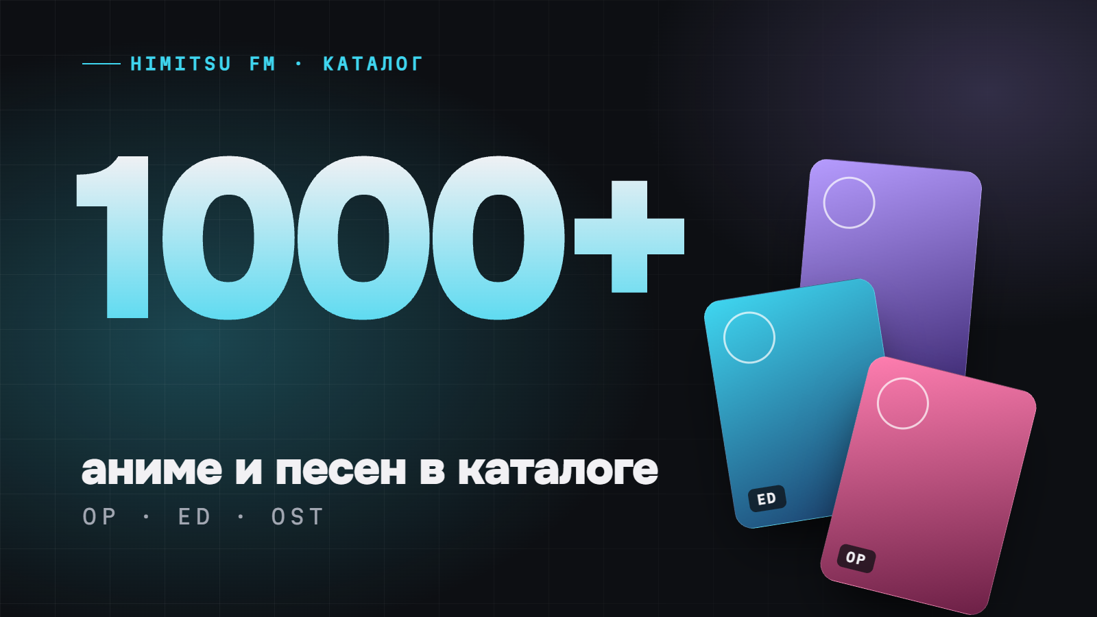 В каталоге уже 1000+ аниме и песен
